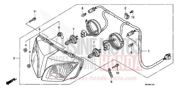 PROJECTEUR de CBF1000 ABS QUASAR SILVER METALLIC (NHA48) de 2009